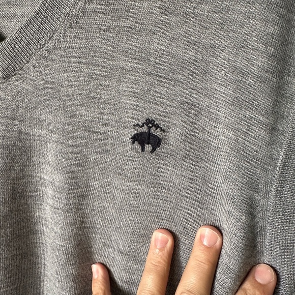 Brooks Brothers 346 V-Neck Mens XXL GreyMerino Wool Sweater Vest - Picture 5 of 6